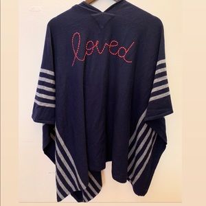 NEW SUNDRY Loved shawl shrug cardigan navy
